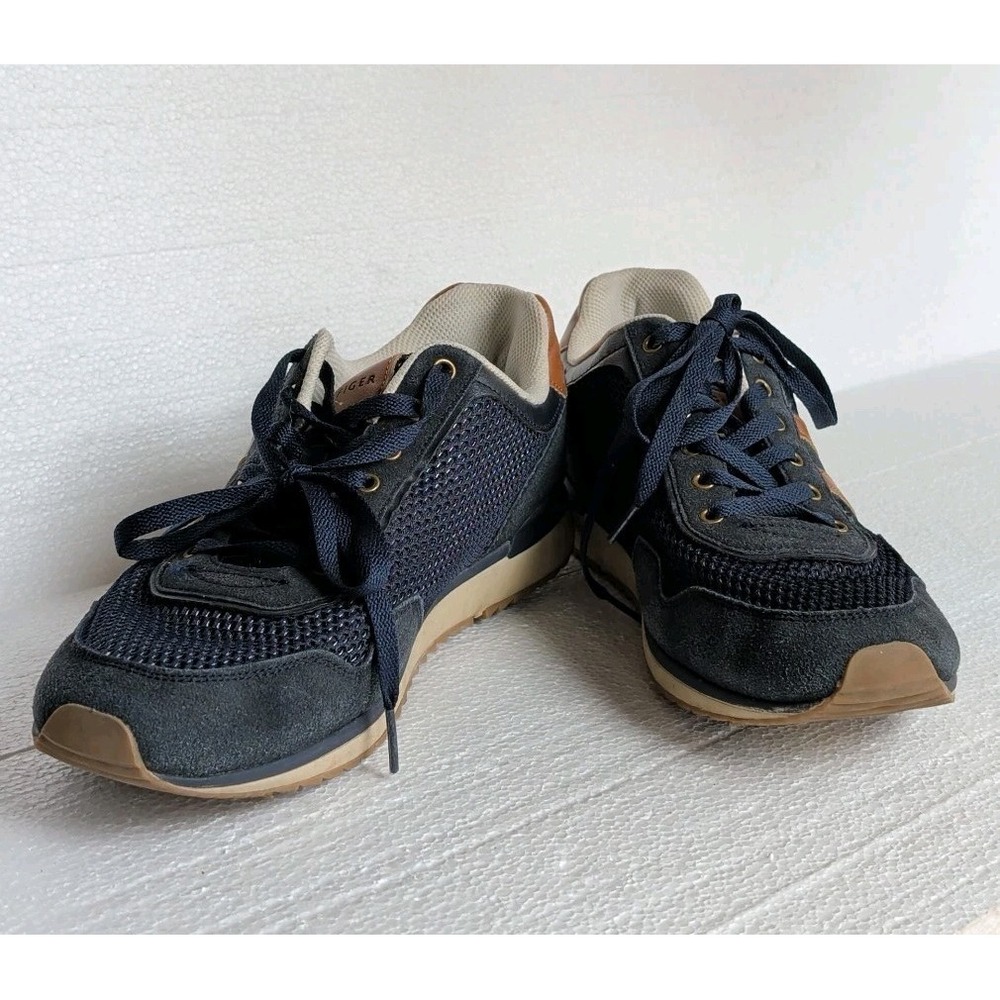 Tommy Hilfiger Shoes Mens Size 10.5 Navy Tan Valen 2 Mesh Sneakers TMVALEN2-M